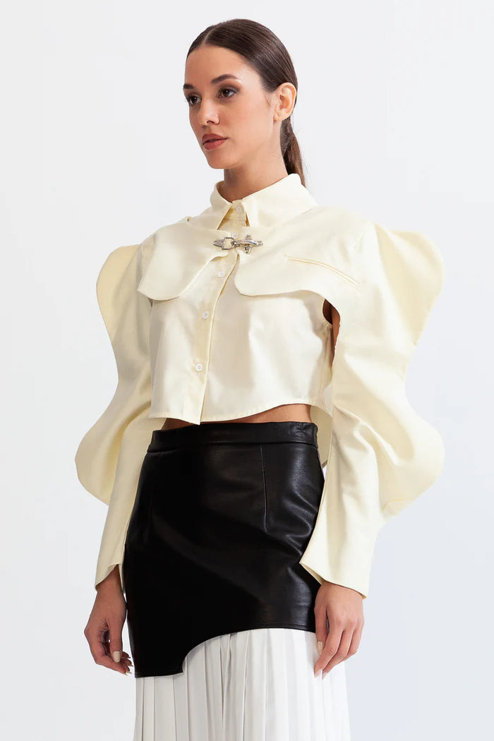 Long Sleeve Butterfly Shirt - White