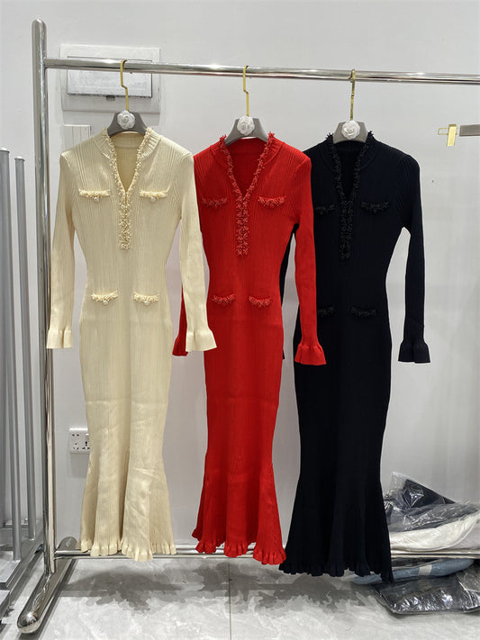 Lotus leaf sleeves dress