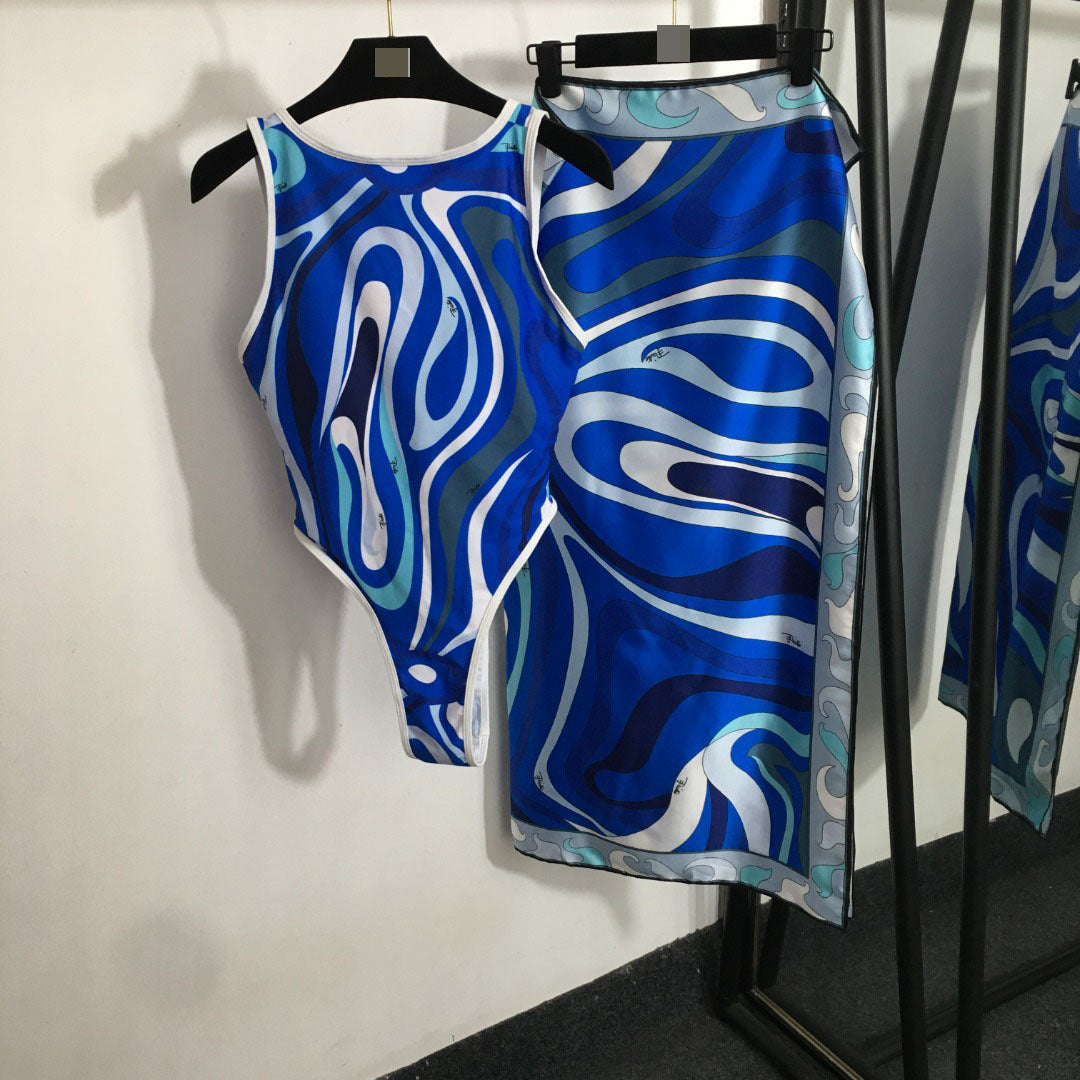Block Print two-Piece Swimsuit