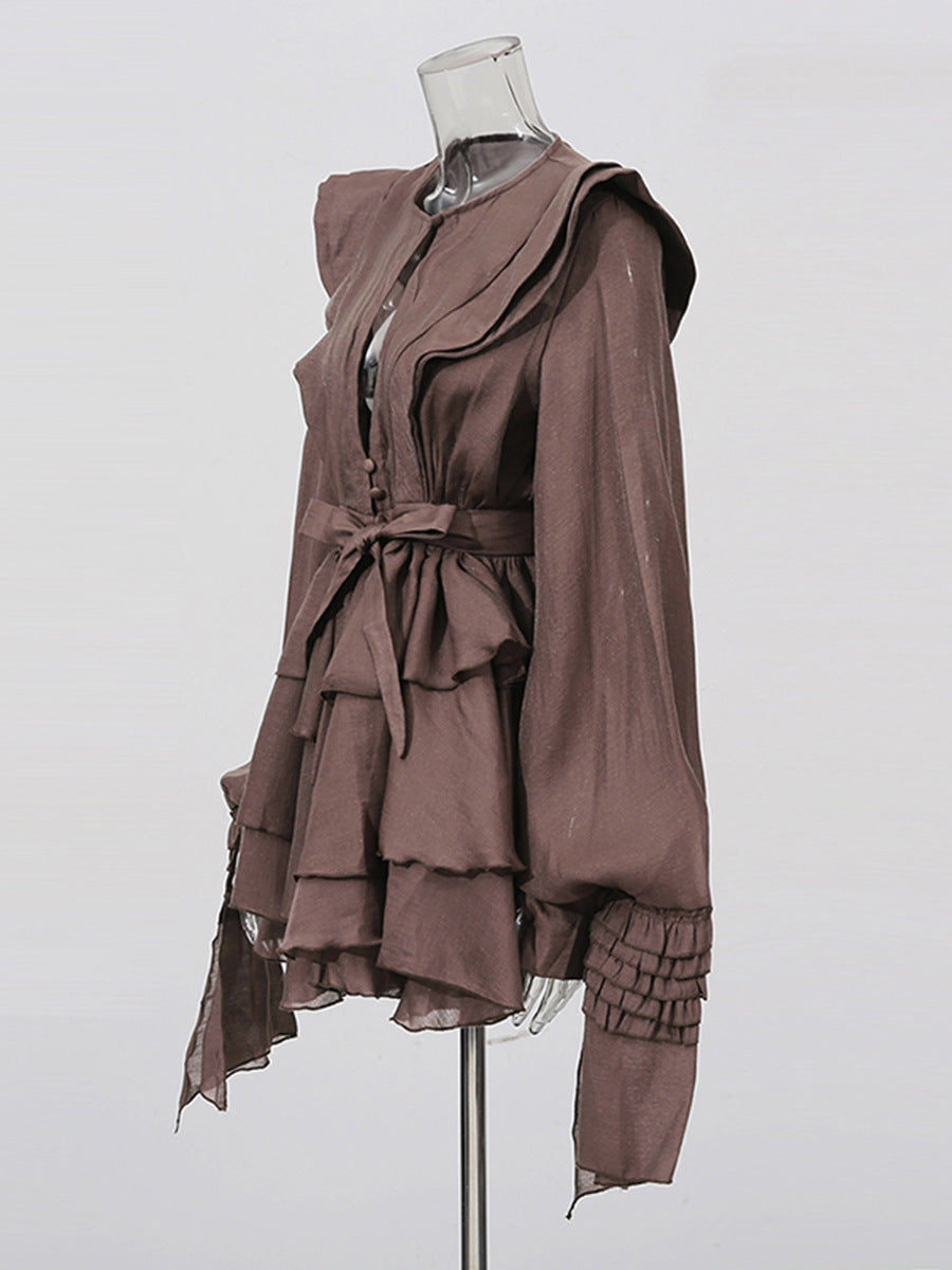 Belted Frill Dress