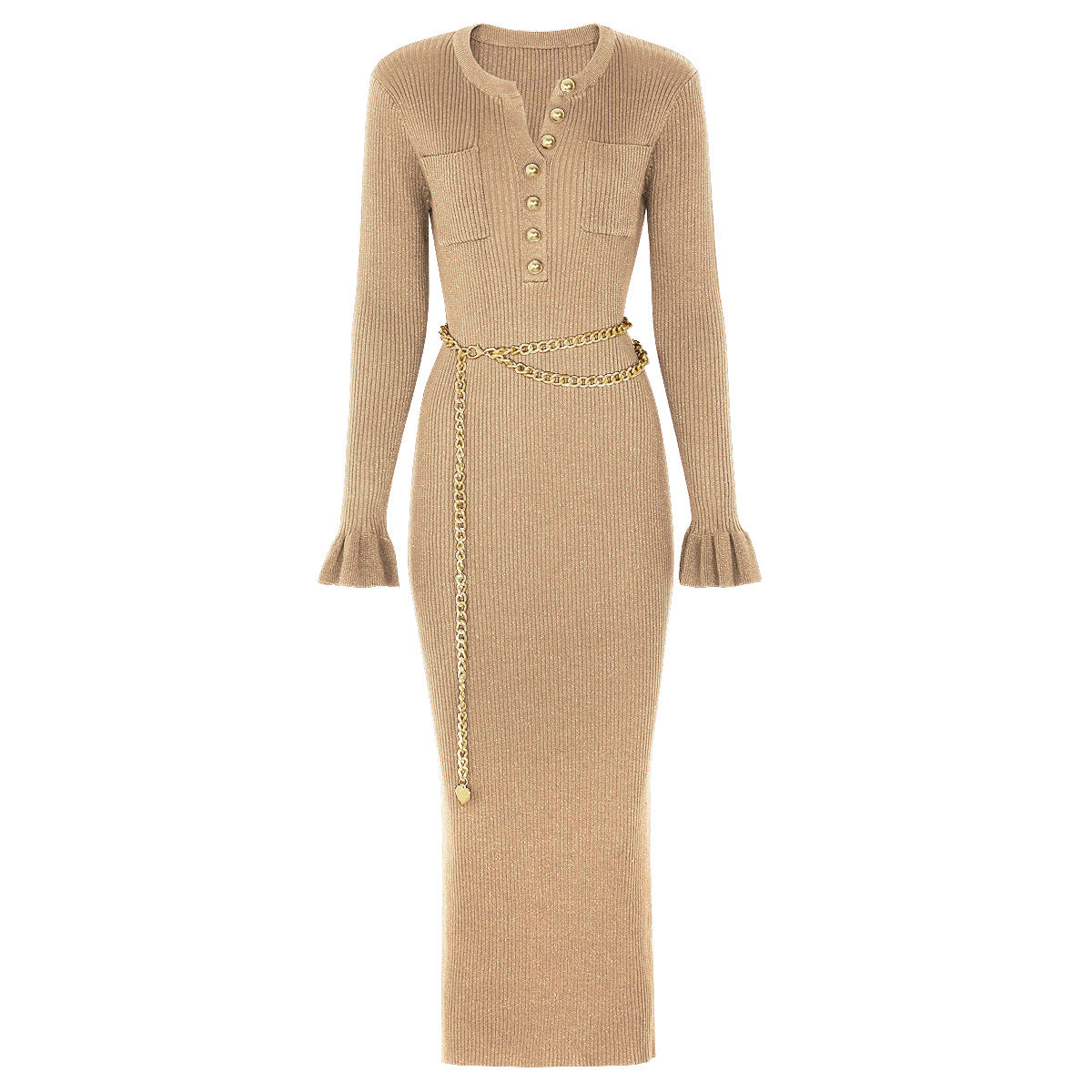 Palma new fashion knitted V-neck dress