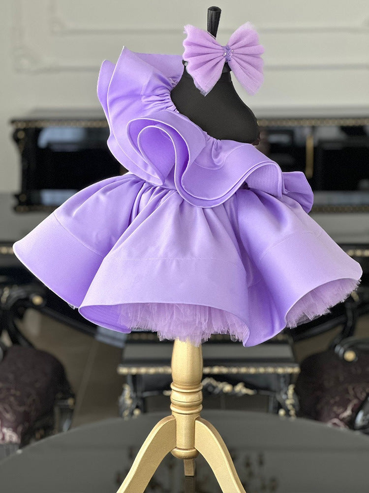 Flower design purple frock