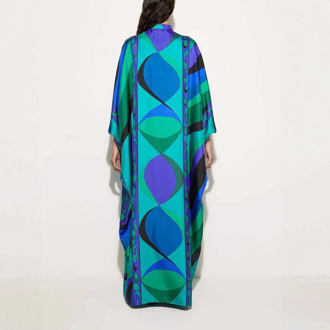 Round Neck Tie-Up Printed Dress