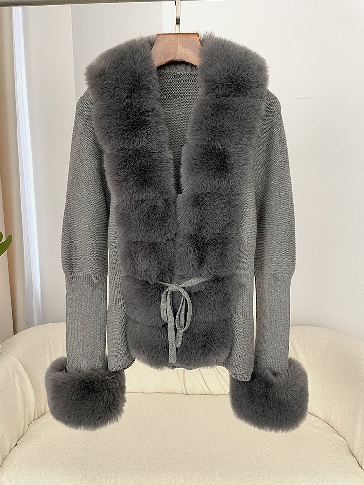 fox fur sweater women's knitwear