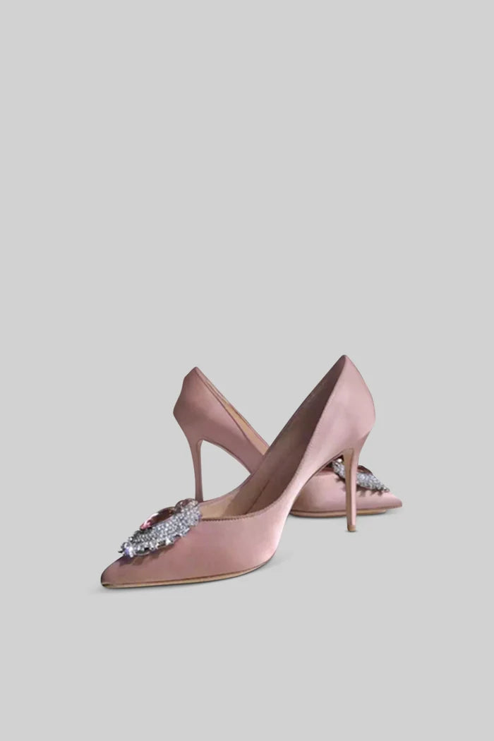 Satin Stiletto mit Diamond Detail - Pink