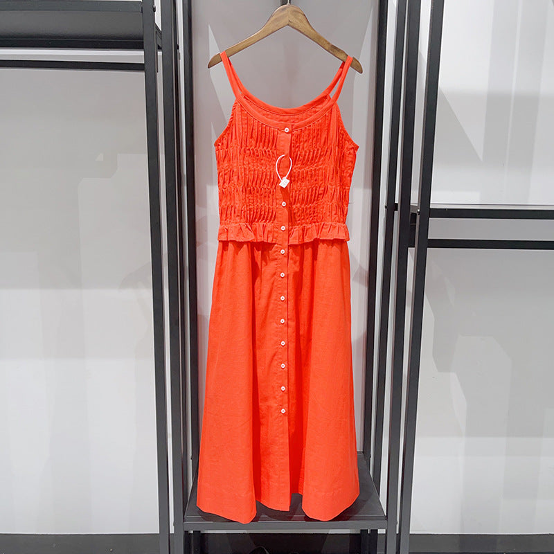 Waist Slip Dress Single Row dress