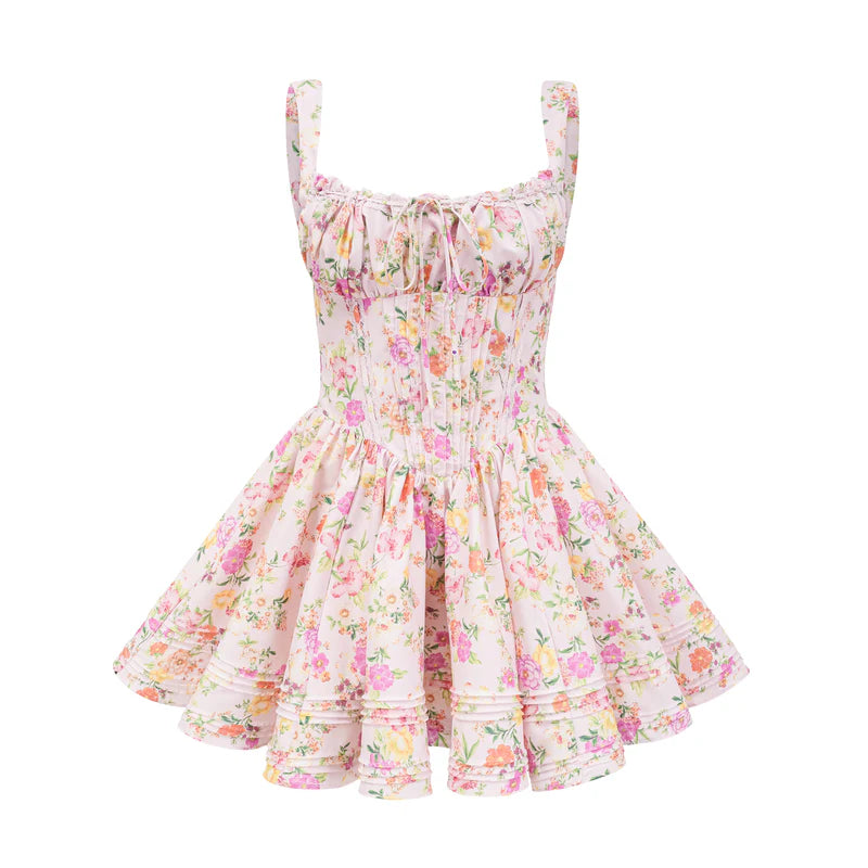 Kara Mini robe en coton à imprimé floral