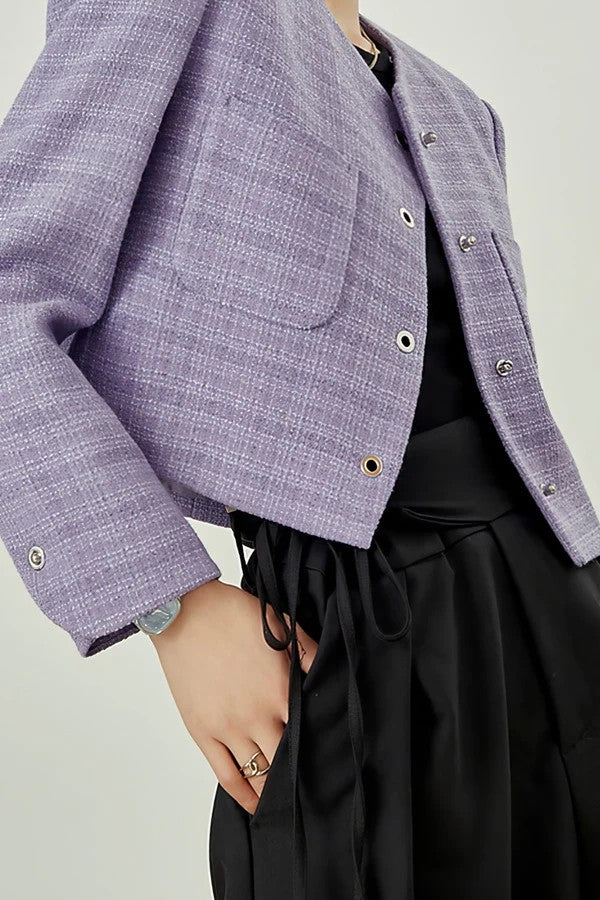 Short Jacket with Padded Shoulders