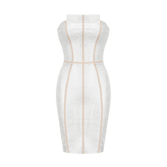 Danica silver bandage mini dress