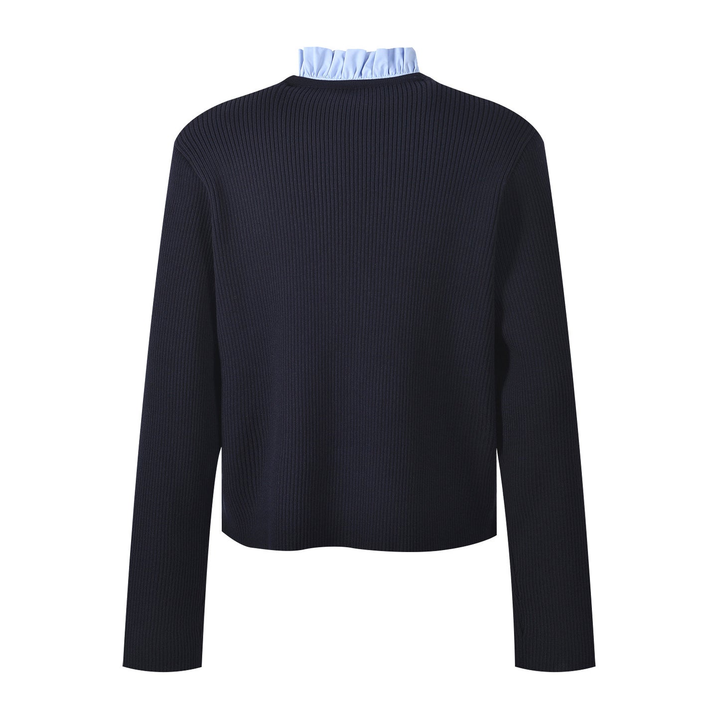 Fungus neck double-breasted blazer