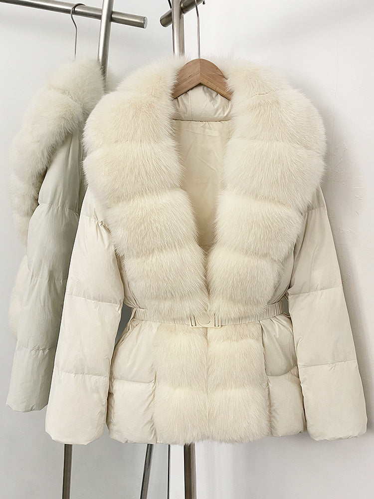 Fur collar slimming down jacket