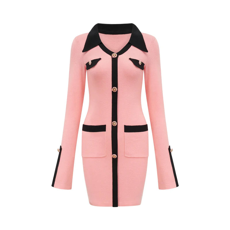 Valérie pink long-sleeved dress