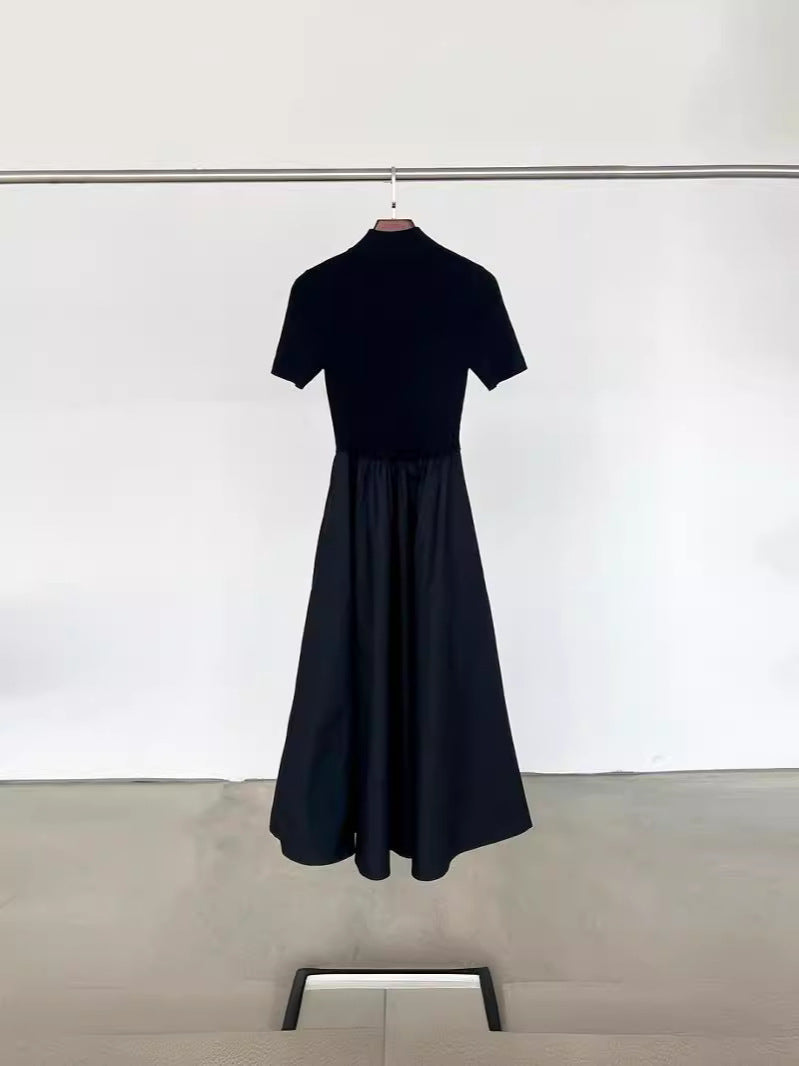 Tencel Hepburn style black dress