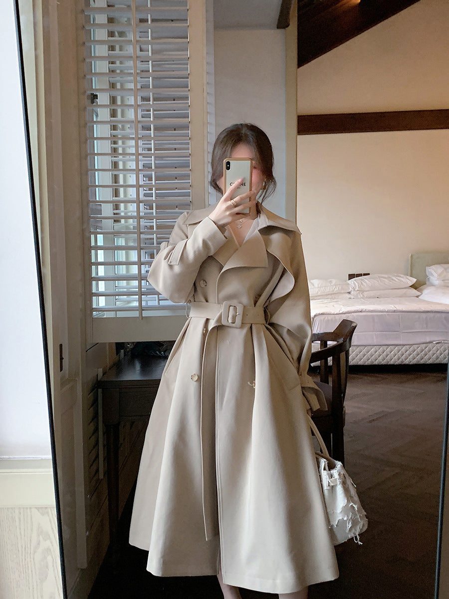 Waist long thickened casual coat