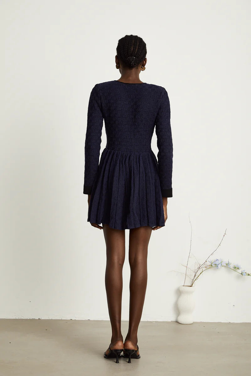 Cloé Knited Pleeded Mini Robe
