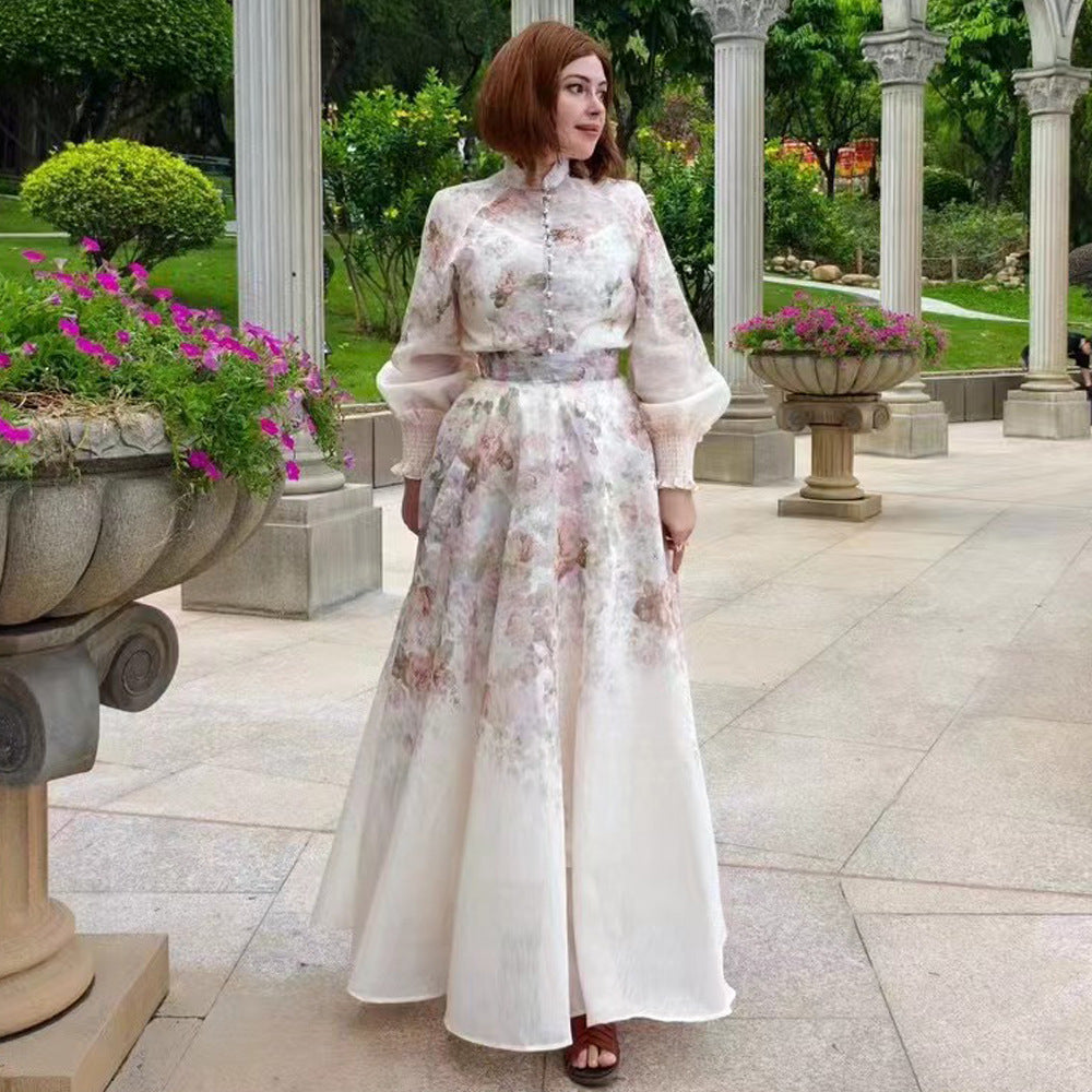 Kleid von Blumenständer Kragen