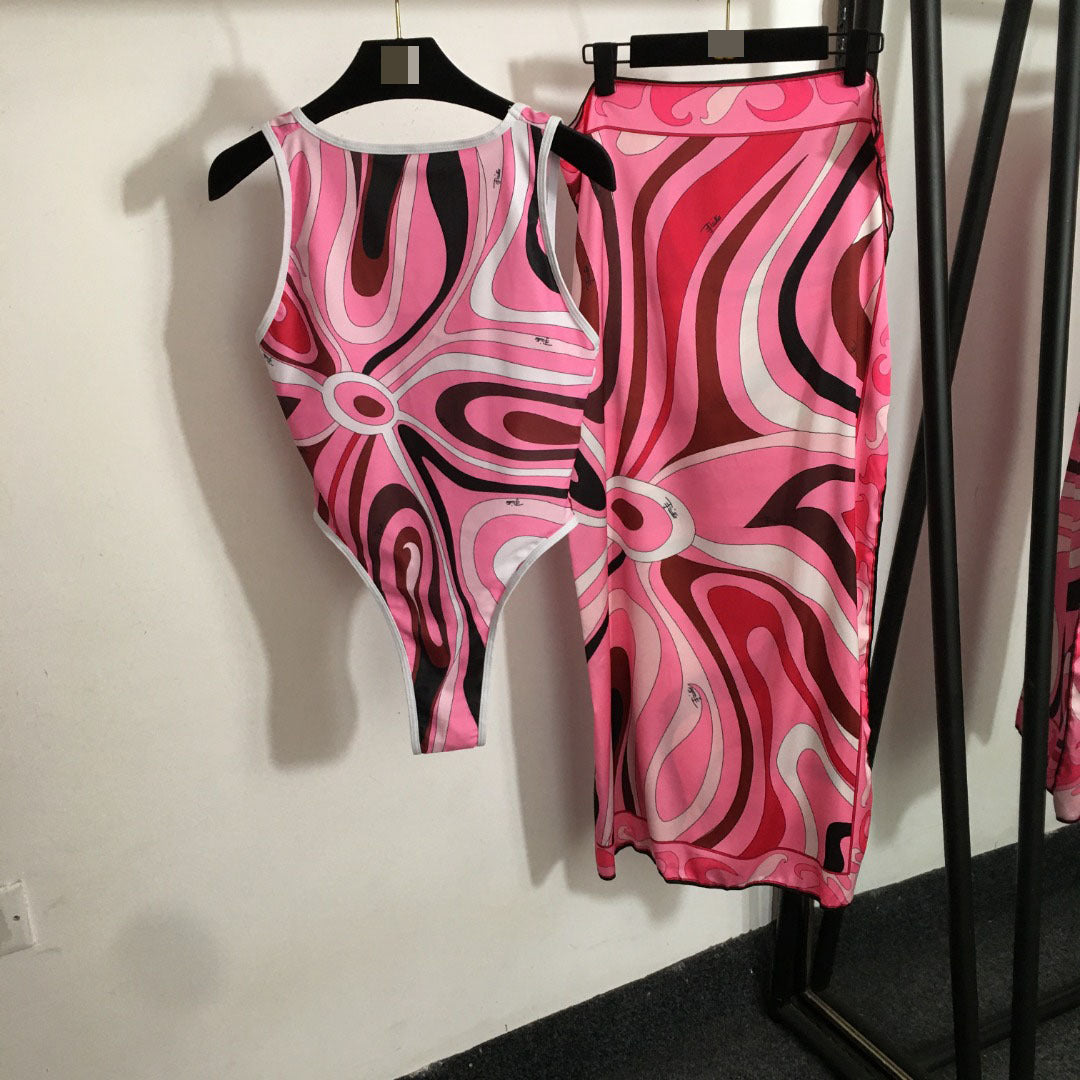 Block Print two-Piece Swimsuit