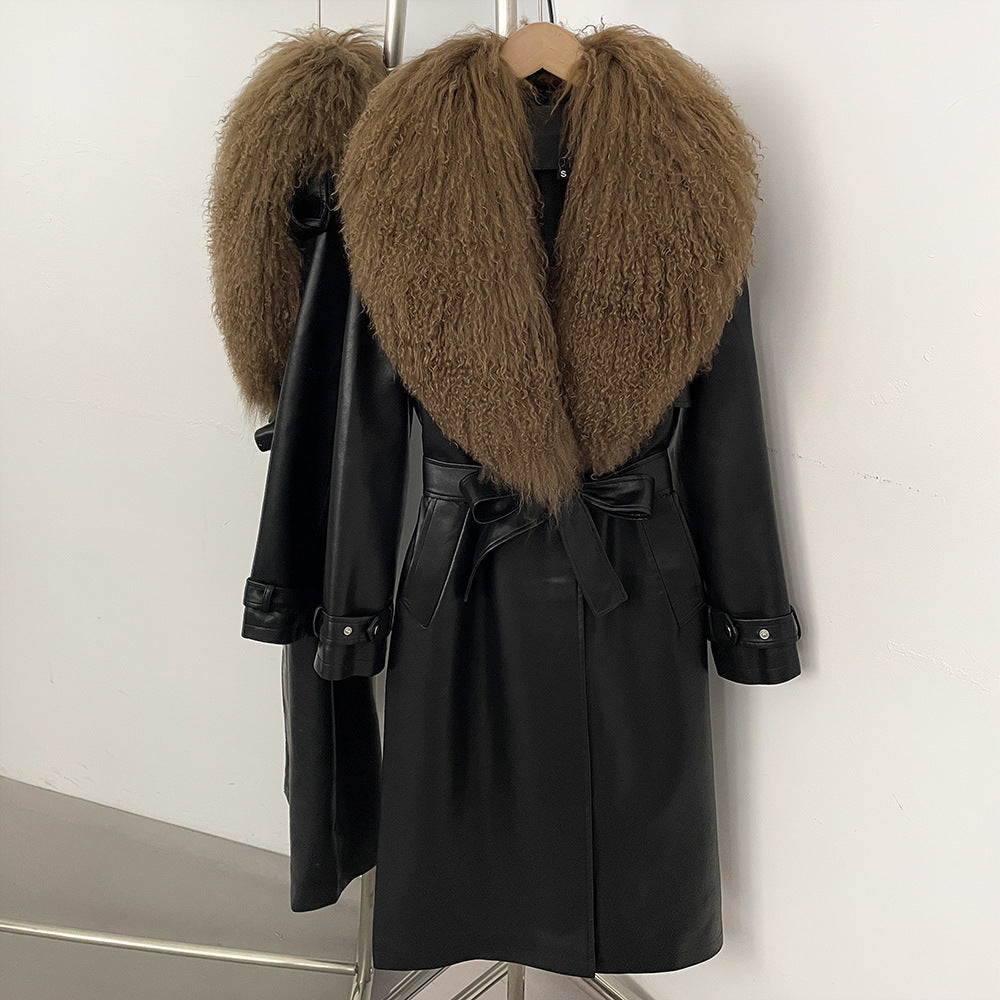 Large Fur Collar, Long Thick Coat
