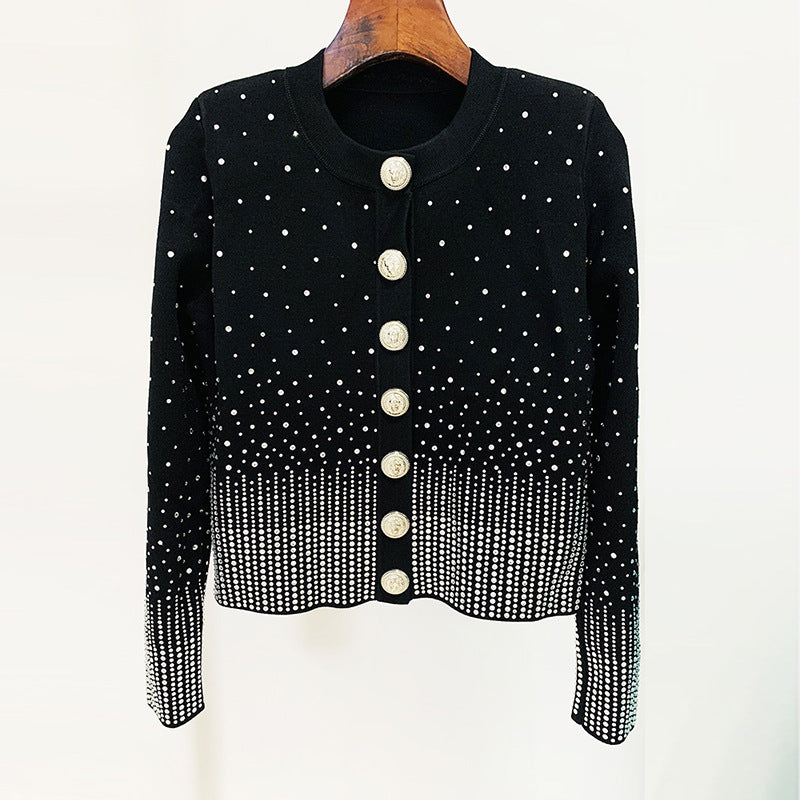 Hot diamond knitted cardigan jacket