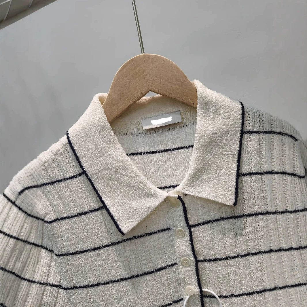 Rayures à volants longues robe