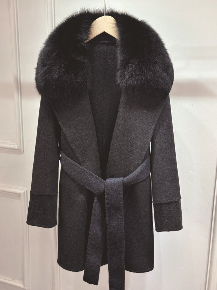 Cuff wool coat