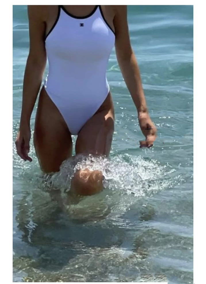 Chantelle Geribde Stretch Eendelig Badpak - Wit