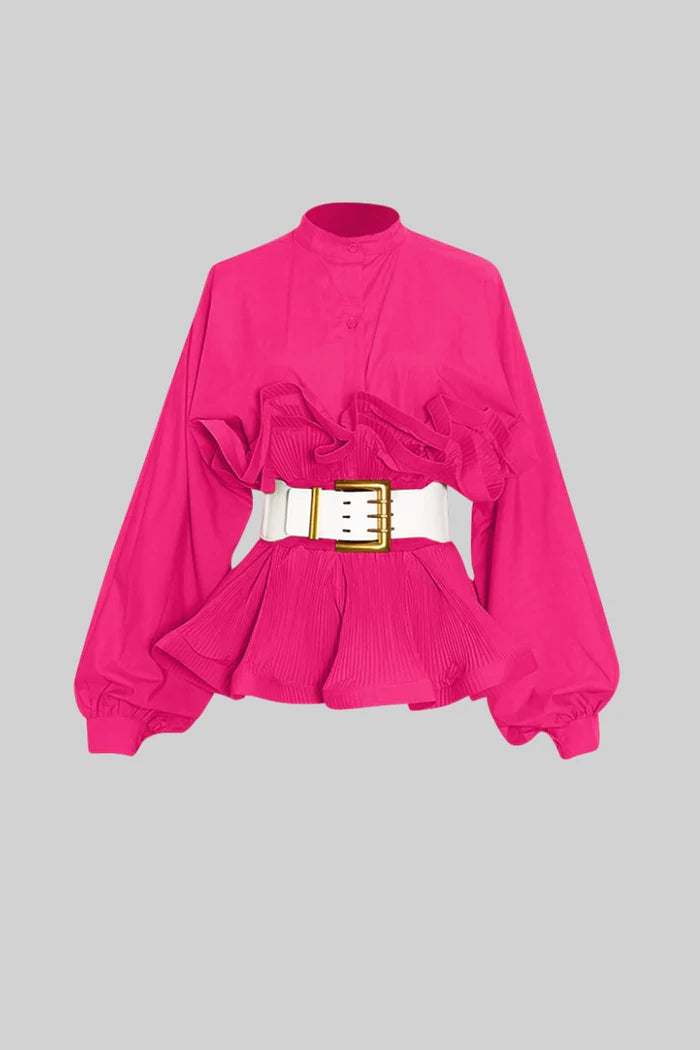 Ruffle Shirt with Massive Belt