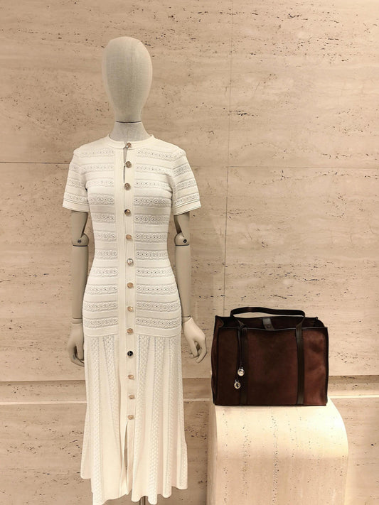 Pullover round neck slim dress