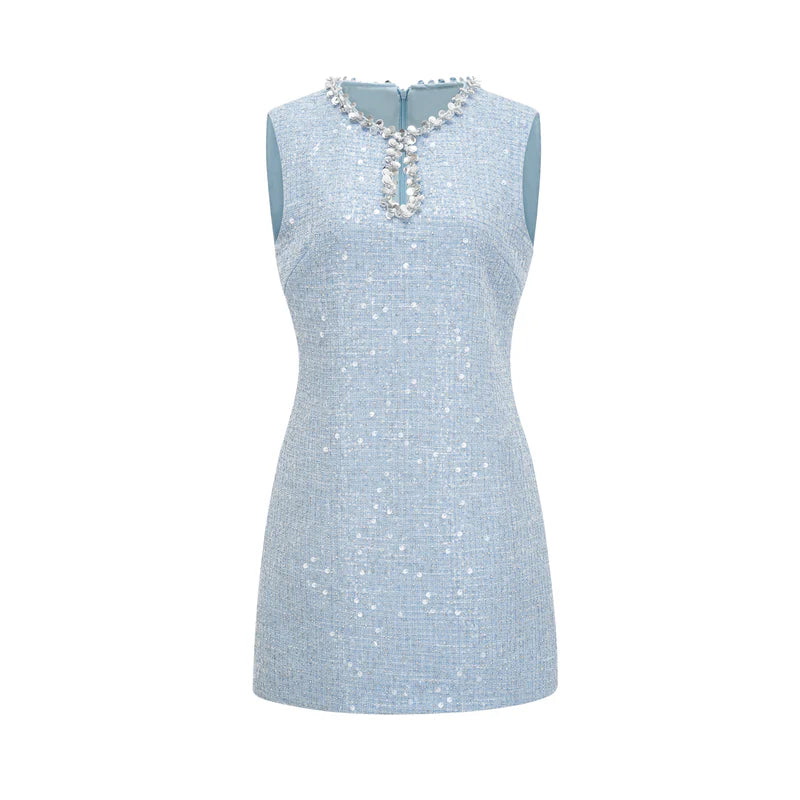 Émilie à paillettes en tweed mini robe
