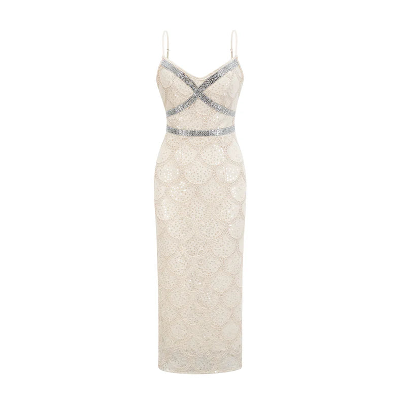 Robe midi embelli nalini
