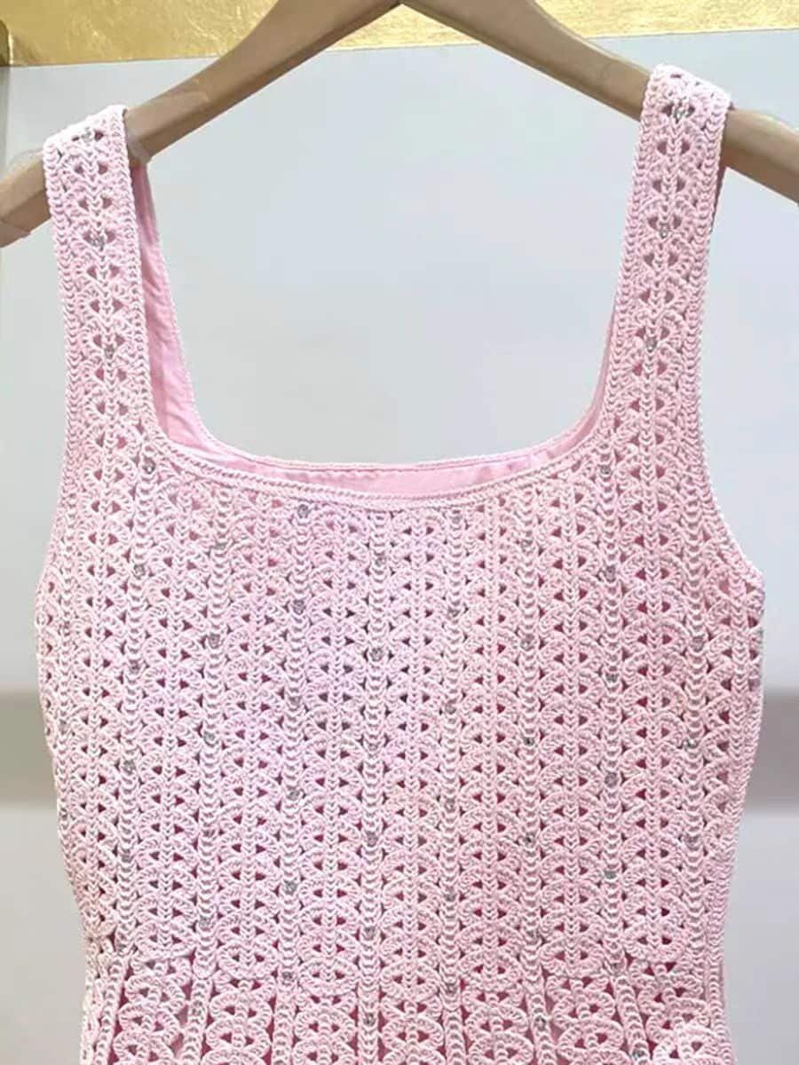 Openwork Knitted mini dress