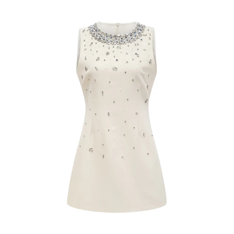 Cécile Mini-robe ornée de cristal en cristal