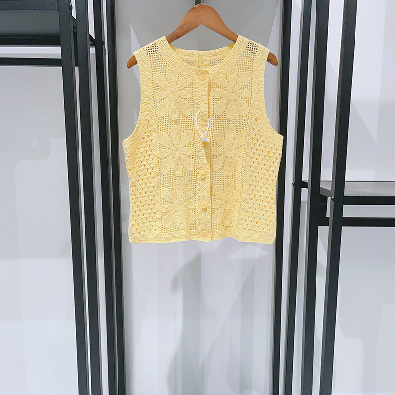 Flower Round Neck Sleeveless Shirt Pants Set