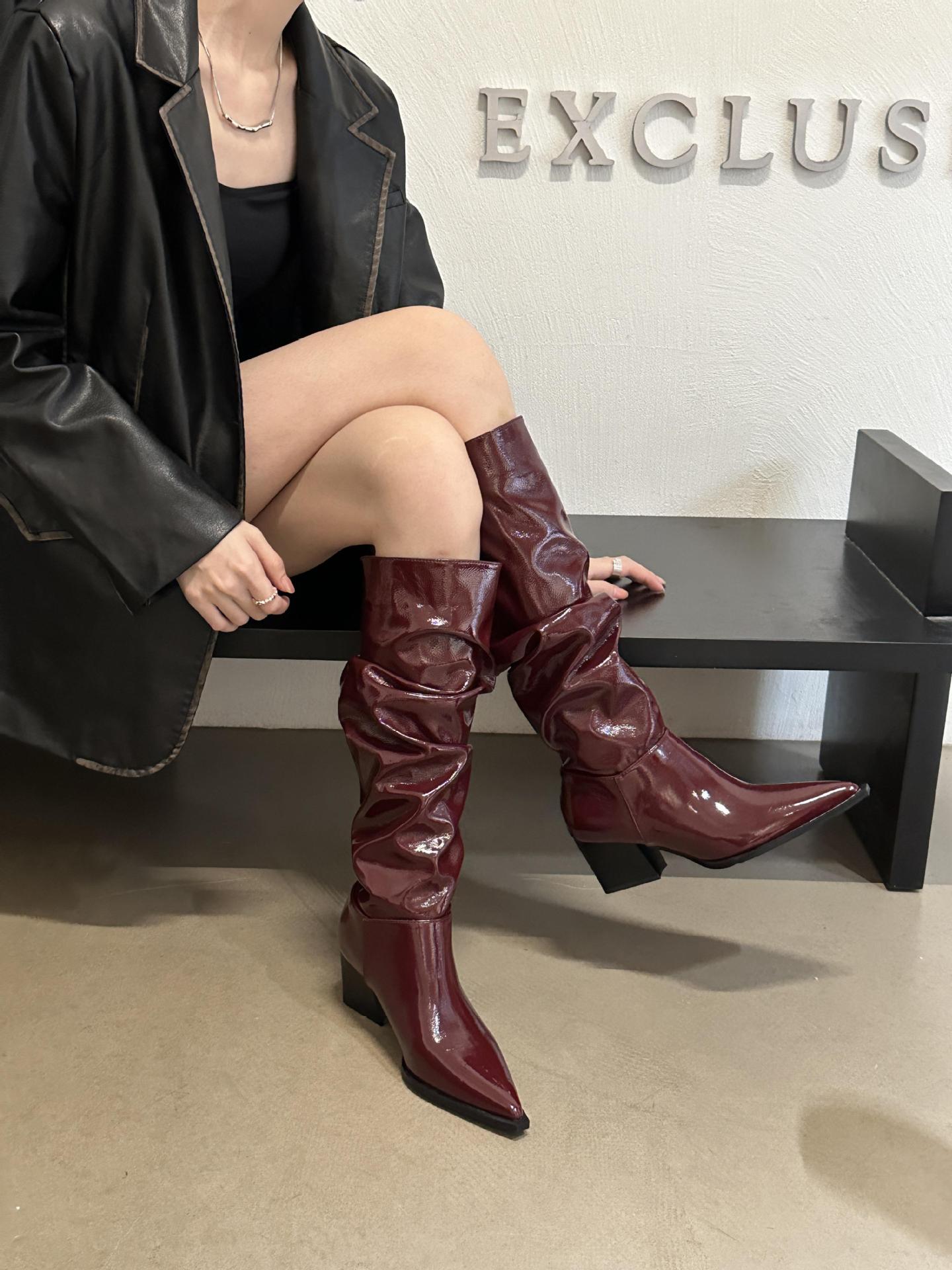 Sleeve Rider Boots High Heels Not Knee-Length Boots