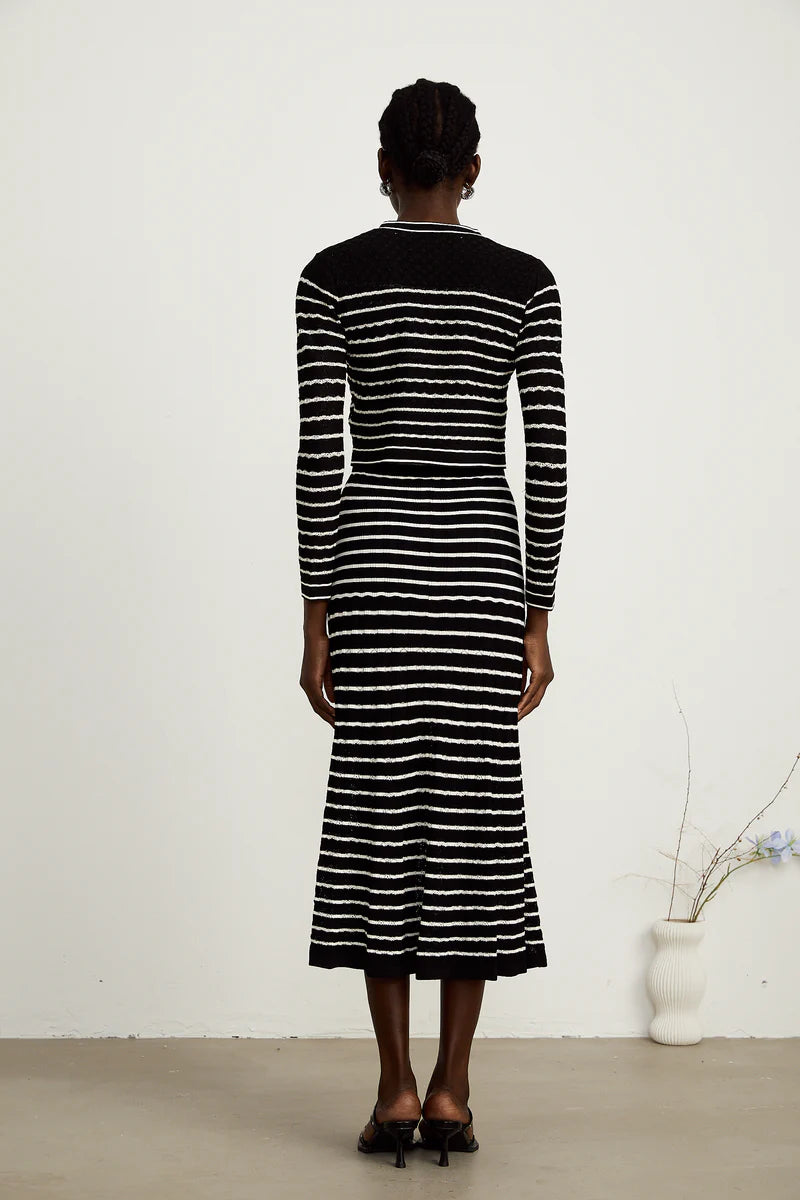 Charlotte Striped Triped Cardigan & Dress Matching Ensemble