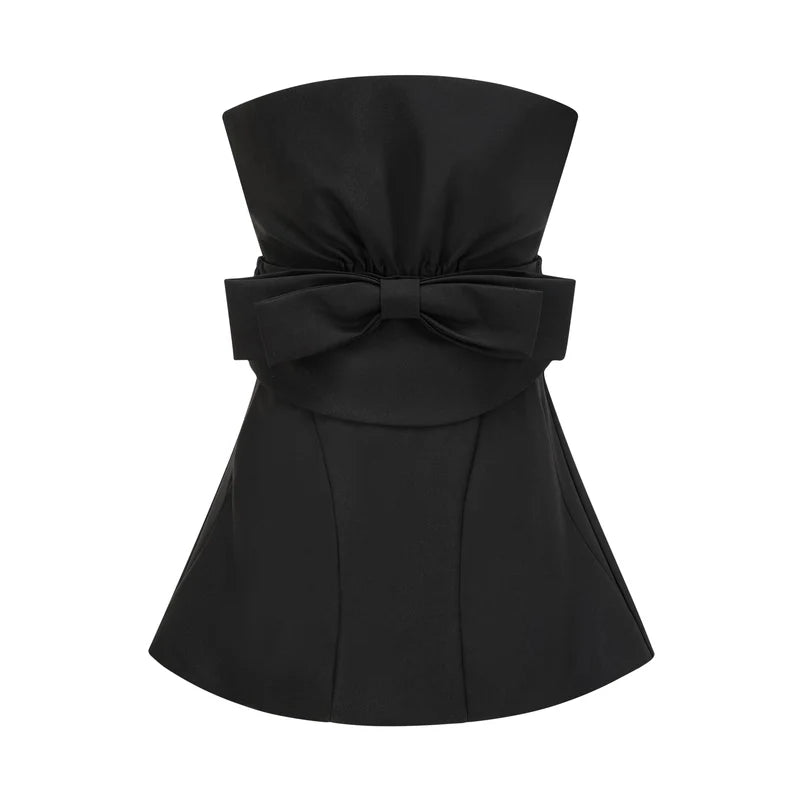 Caribe Bowknot mini-robe à épaules dénudées