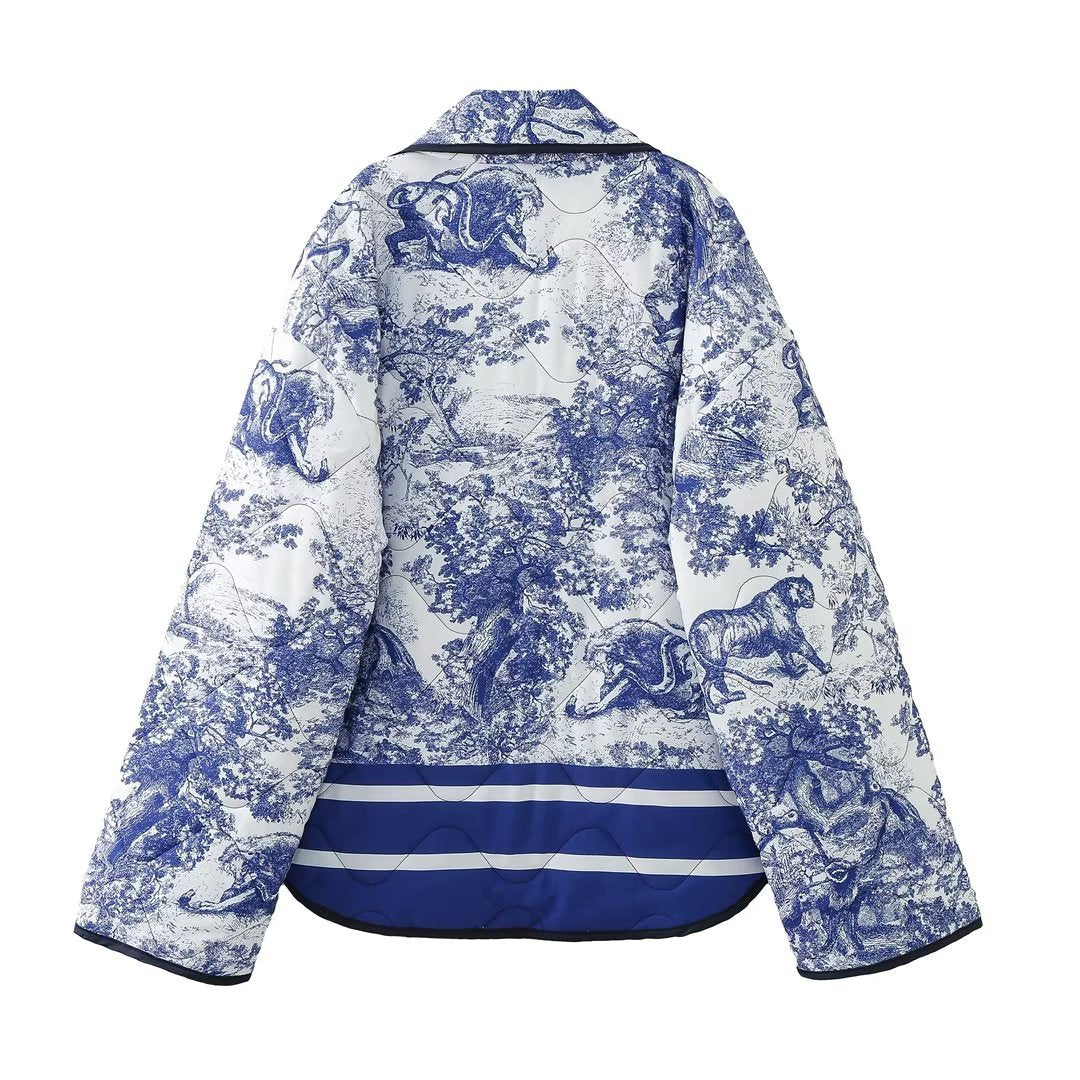 Printed cotton quilted  jacket