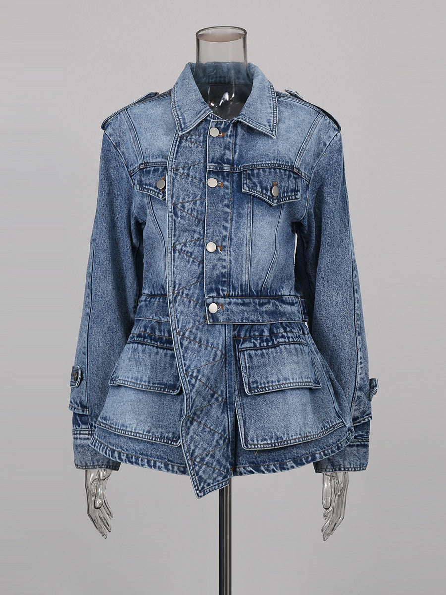 Cross Flap Denim Jacket
