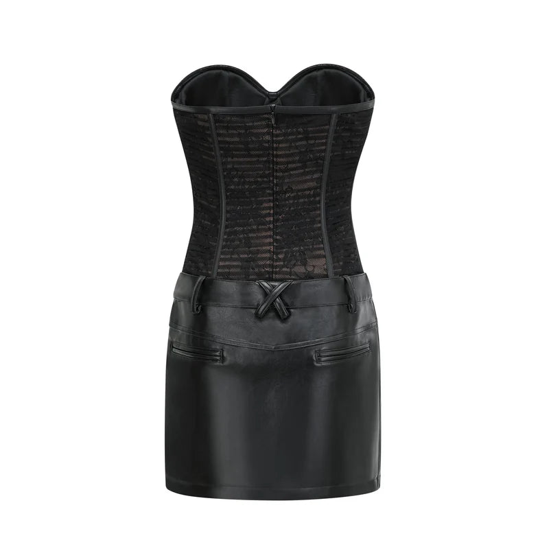 Cerys black mesh mini dress