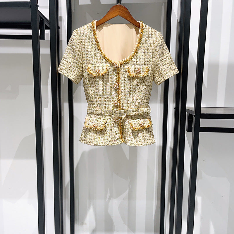 Diamond Buckle Hip Skirt Set