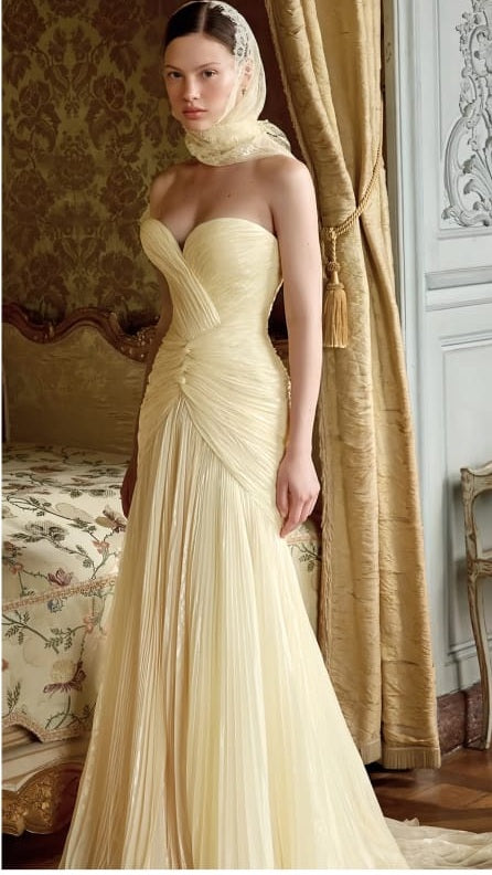 Roxane Yellow Cinched Waist Ruched Maxi Dress