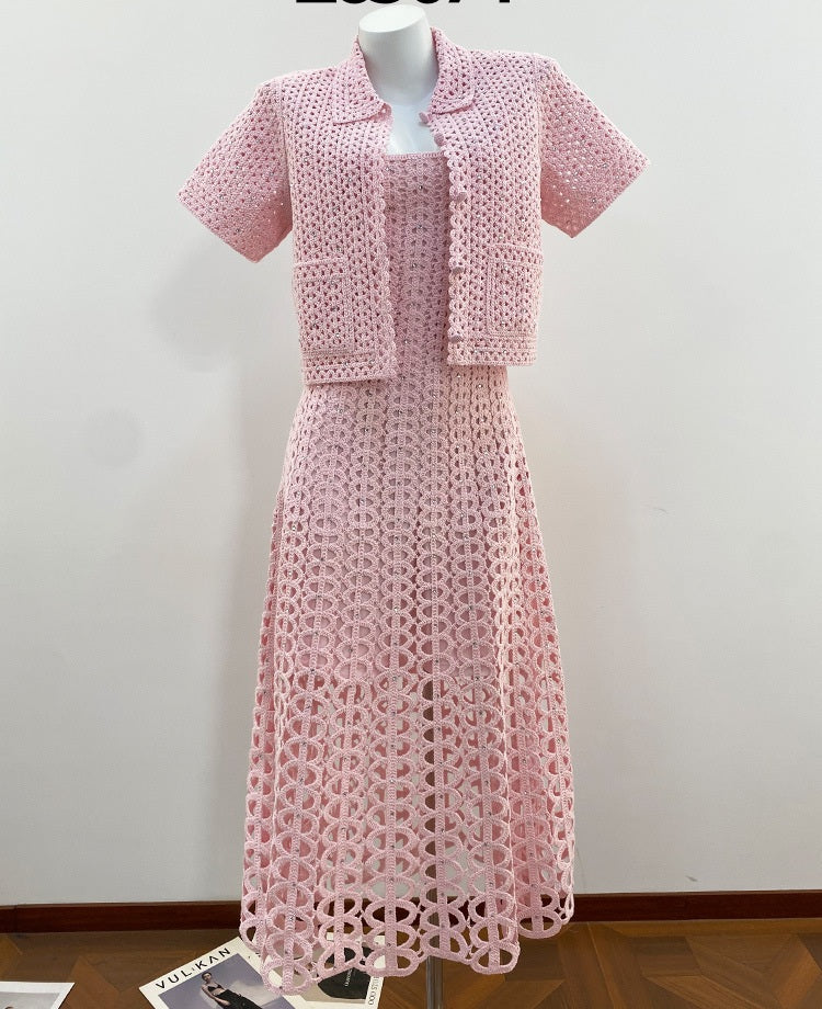 Dress with cardigan