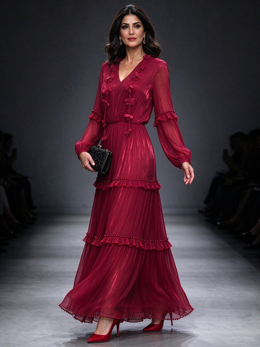 Ruby Blossom Maxi Dress