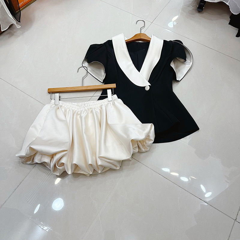 High-Waisted Short Skirt Set