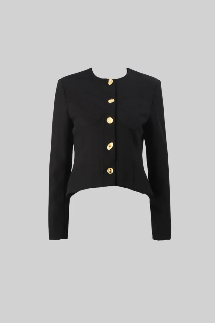 Co-ord Set with Statement Gold Buttons - Black