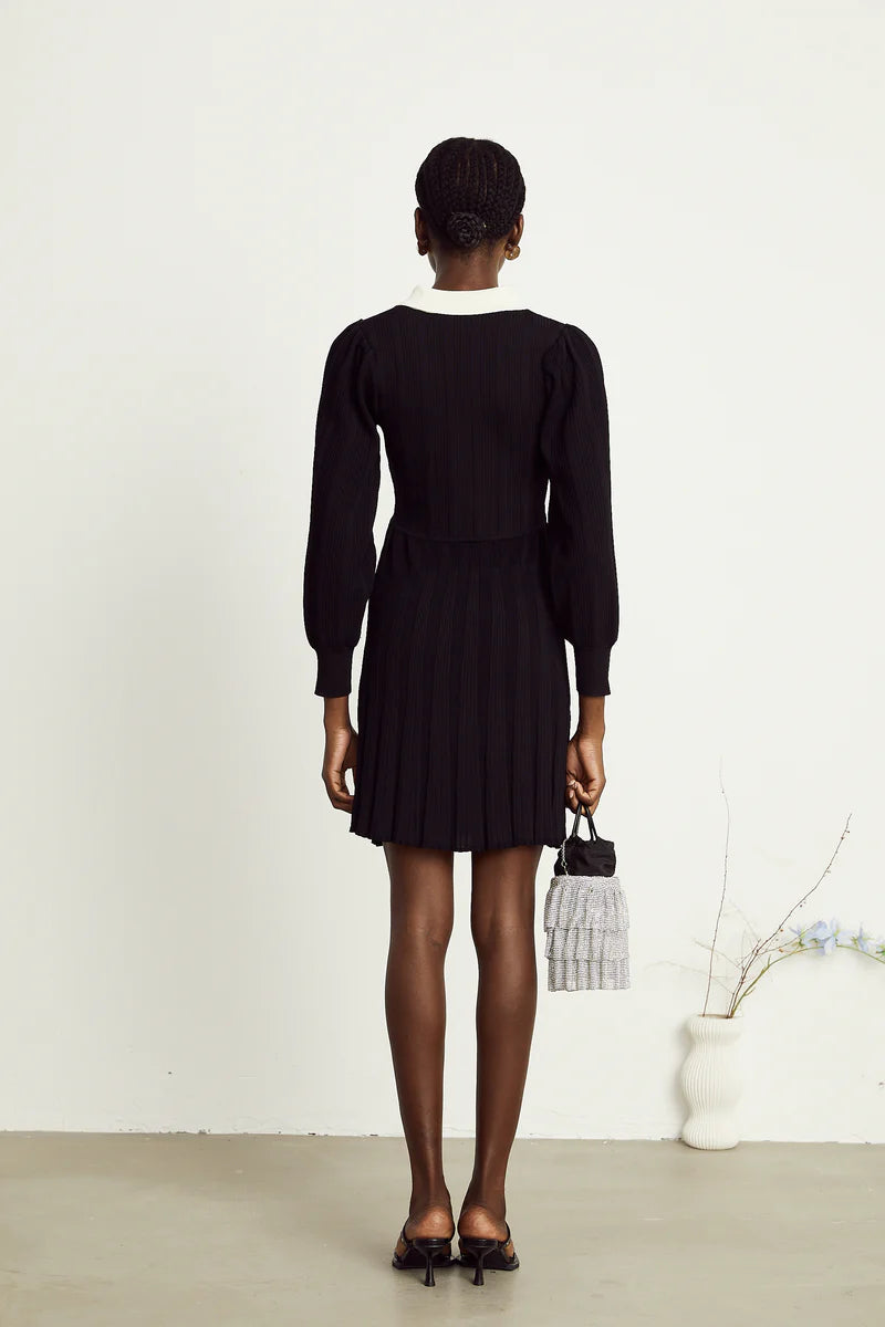 Mini robe noire à tarif nerveux Rosalie Black