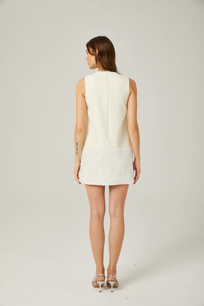 Aïda Mini robe à paillettes sans manches