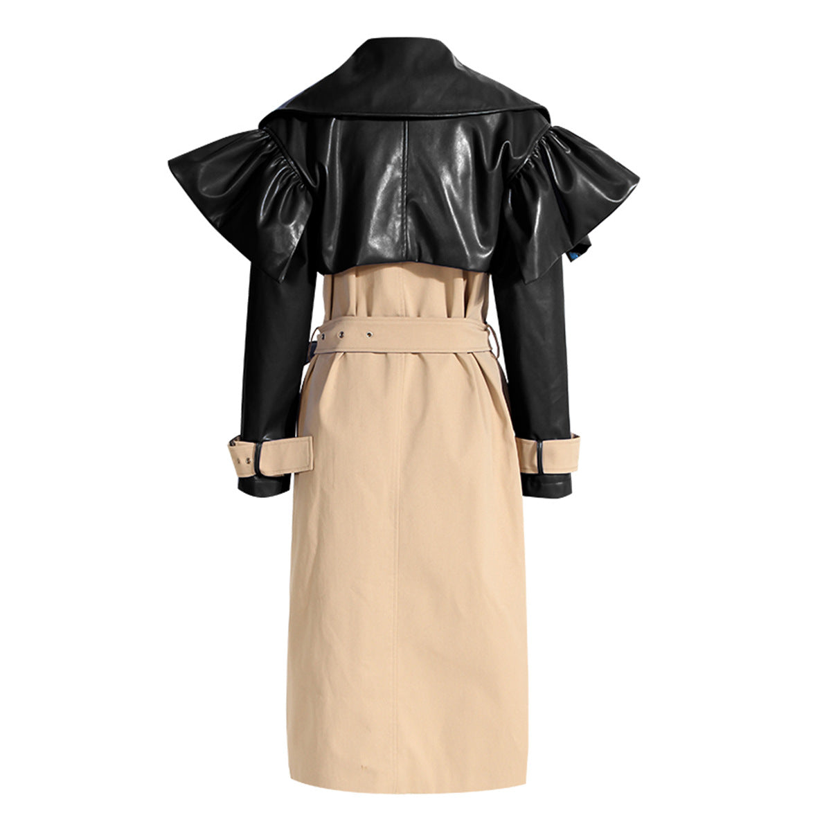 Leather trench coat