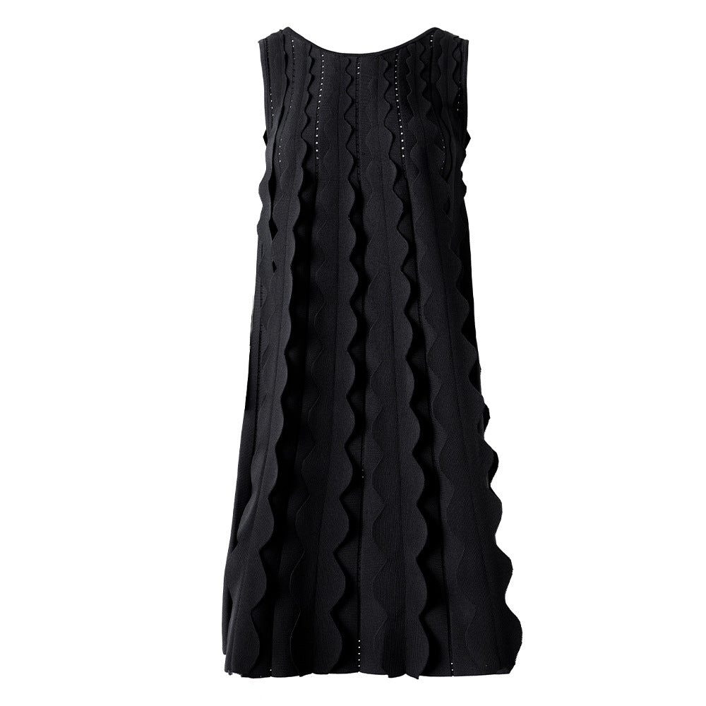 Tie-Neck Knitted Elegant Dress