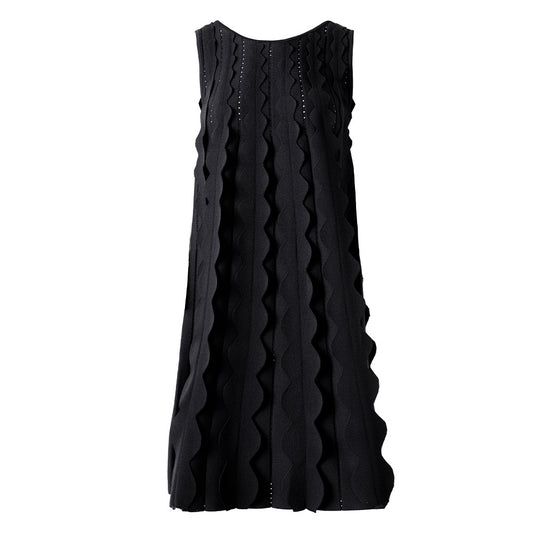 Tie-Neck Knitted Elegant Dress